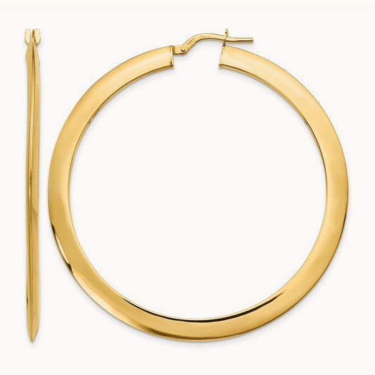 Polished Hoop Earrings, 14K — Leslie's