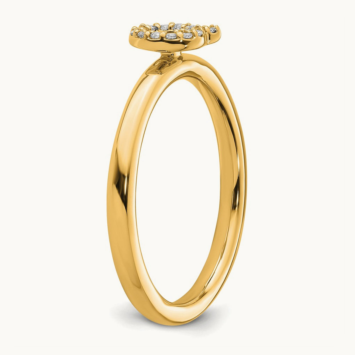 Stackable Diamond Ring — 14K Yellow Gold, Q