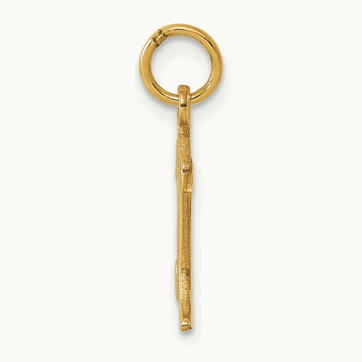 Diamond-cut Initial Charm — 14K Yellow Gold, K