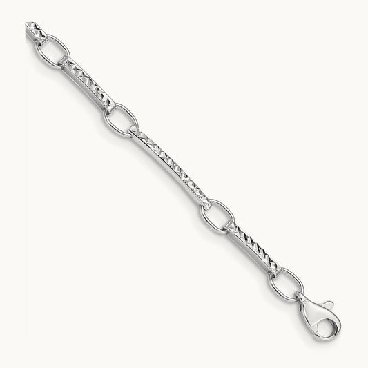 Polished and Textured Fancy Link Bracelet — photo set