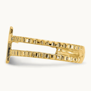 Cross Toe Ring, 14K