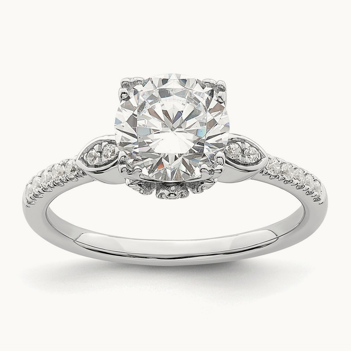 Round Semi-Mount Engagement Ring — 1 1/2 ct, 7