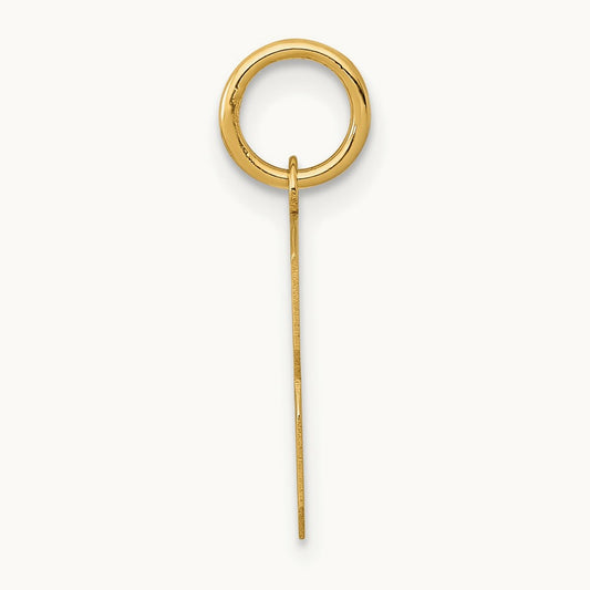 Small Polished Number 3 Charm — 14K Yellow Gold