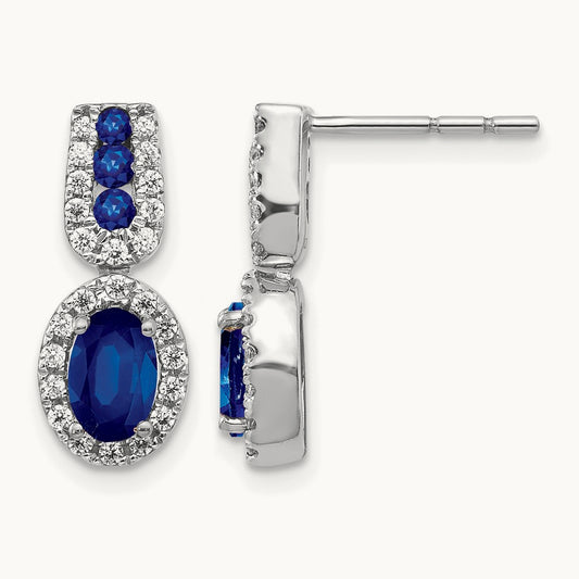 Diamond and Sapphire Post Earrings — photo set