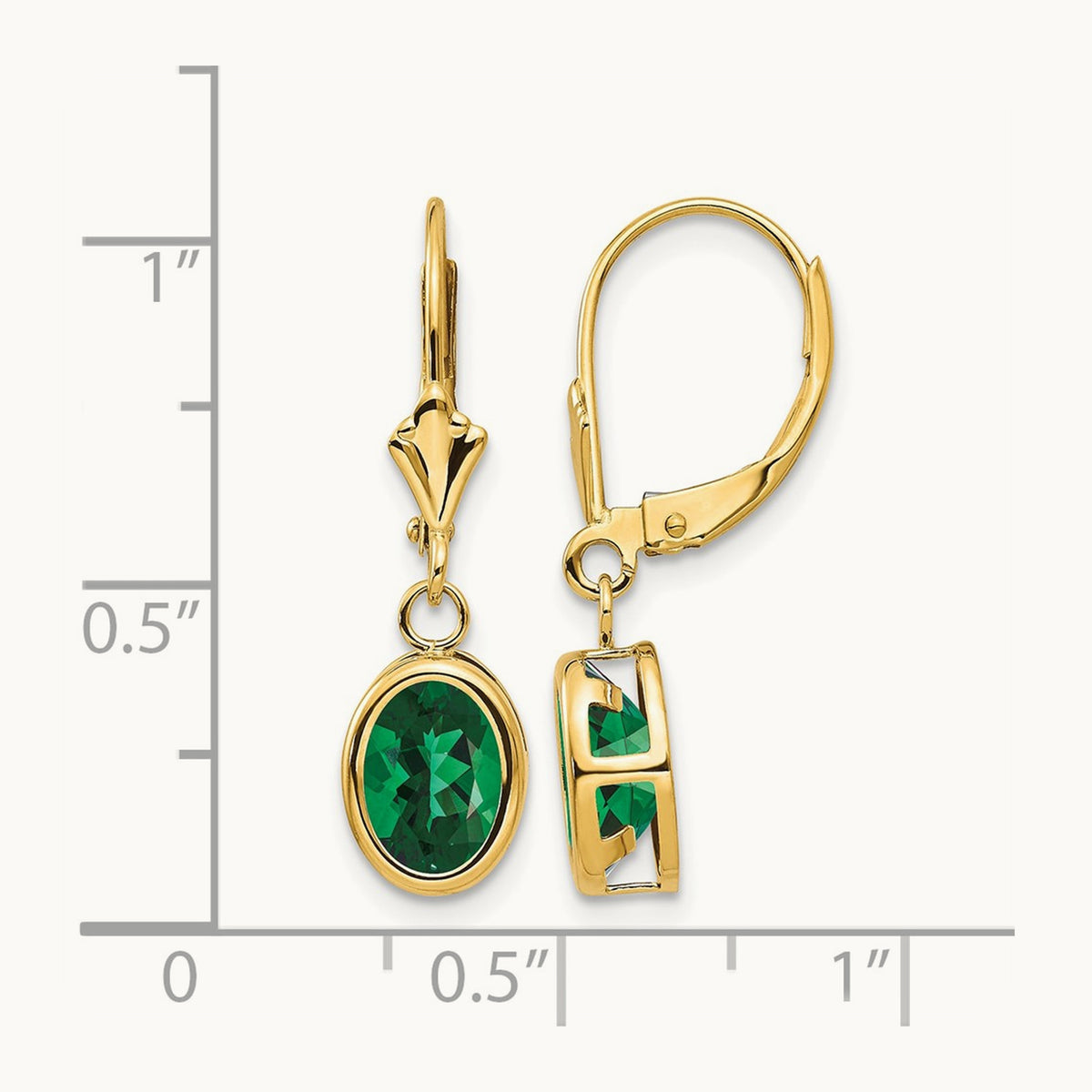 Mount St. Helens Oval Leverback Earrings, 14K