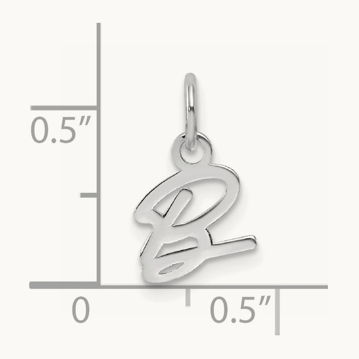 Uppercase Initial Charm — 14K White Gold, B