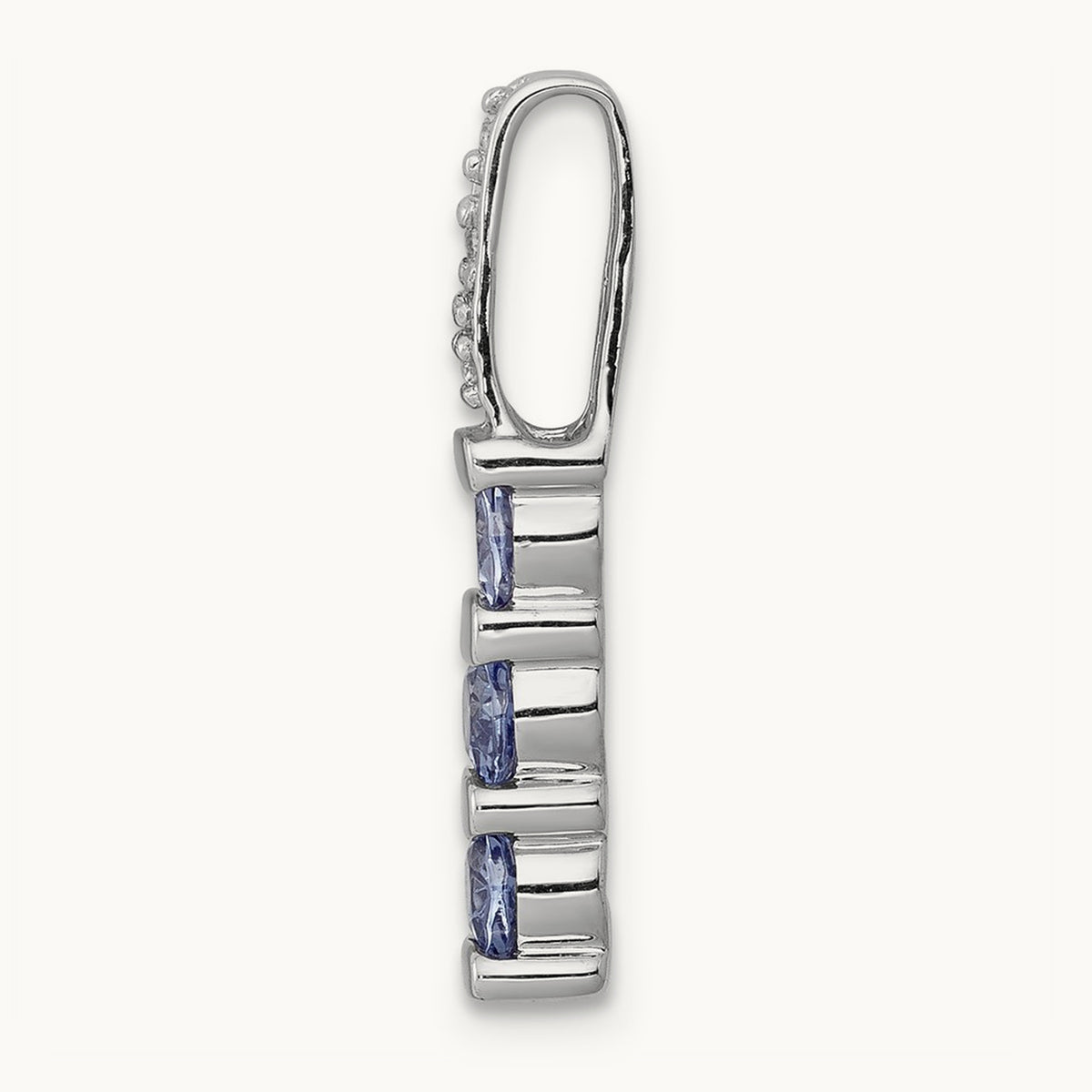 .60 Tanzanite and Diamond Chain Slide, 14K White Gold