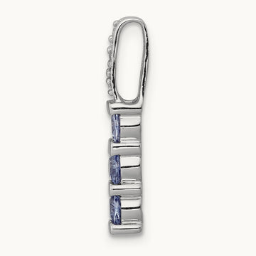 .60 Tanzanite and Diamond Chain Slide, 14K White Gold