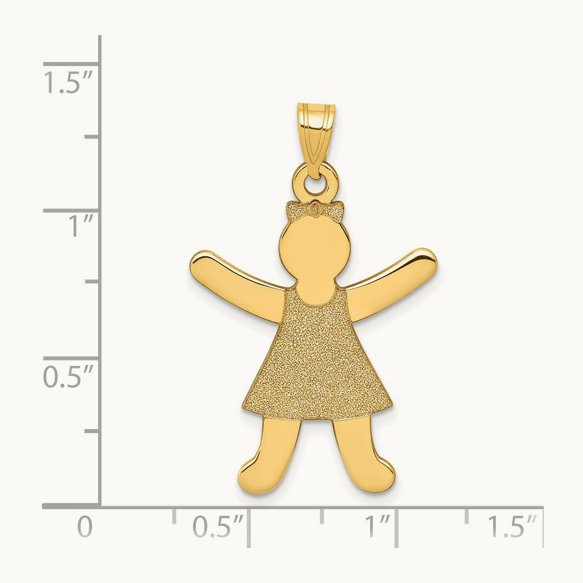 Laser Cut Girl Charm, 14K