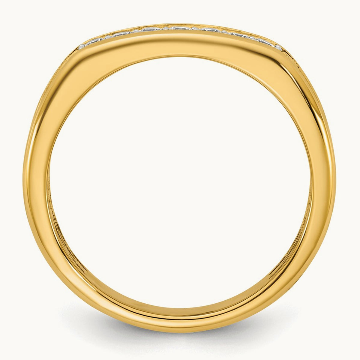Setting: IB Goodman Men's Polished 7-Stone Diamond Ring Mounting, 14K Gold — 14K Yellow Gold