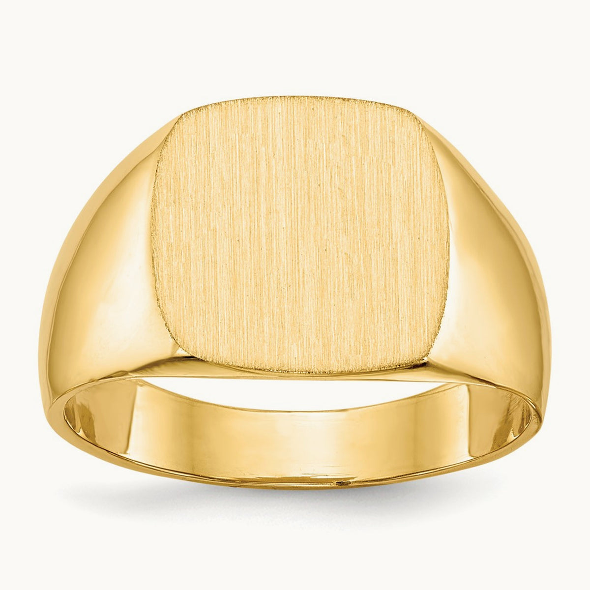 13.0x12. Closed Back Mens Signet Ring, 0mm, 14K