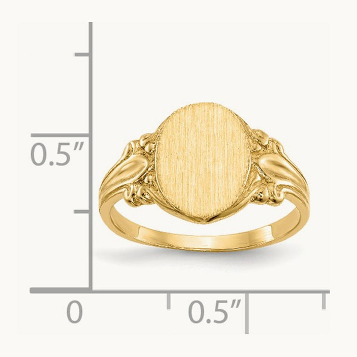 8.0x10. Closed Back Signet Ring, 0mm, 14K