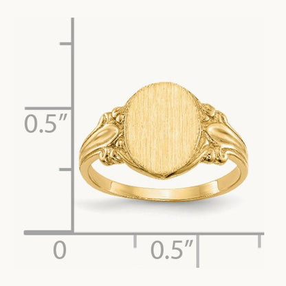 8.0x10. Closed Back Signet Ring, 0mm, 14K