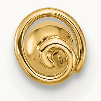 18 Gauge Polished Swirl Cartilage Stud, 14K