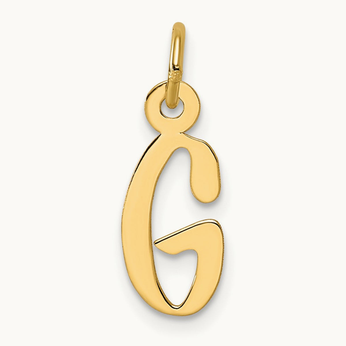 Slanted Block Initial Charm — 14K Yellow Gold, G