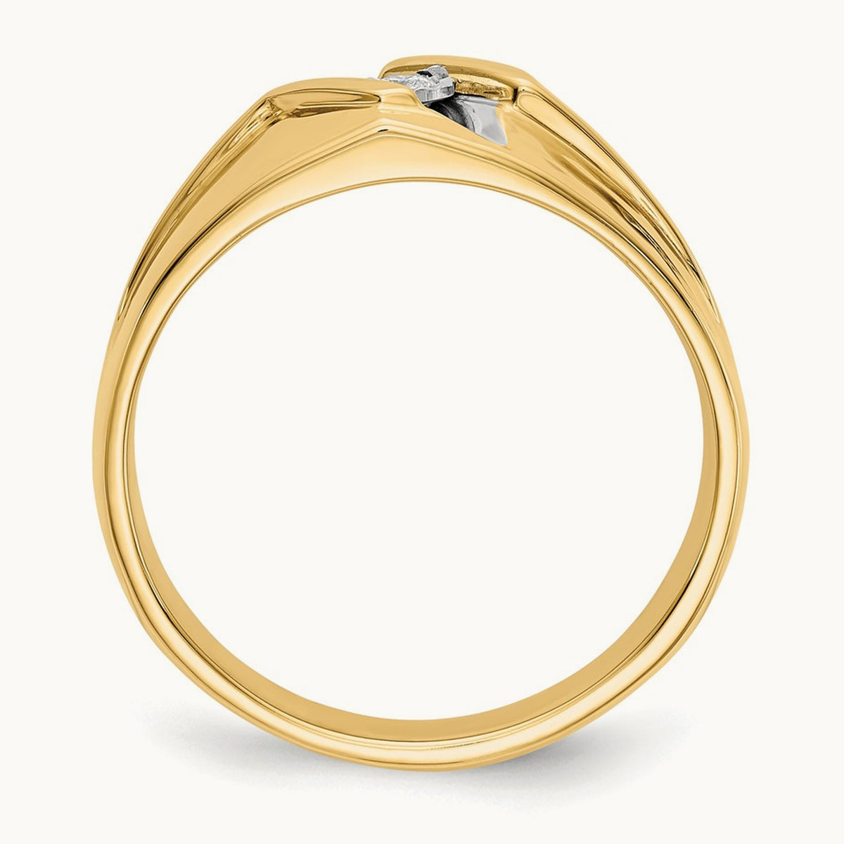 Diamond Mens Ring, 14K with Rhodium