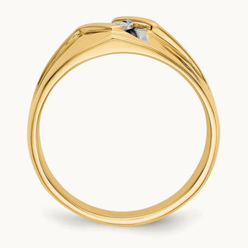 Diamond Mens Ring, 14K with Rhodium