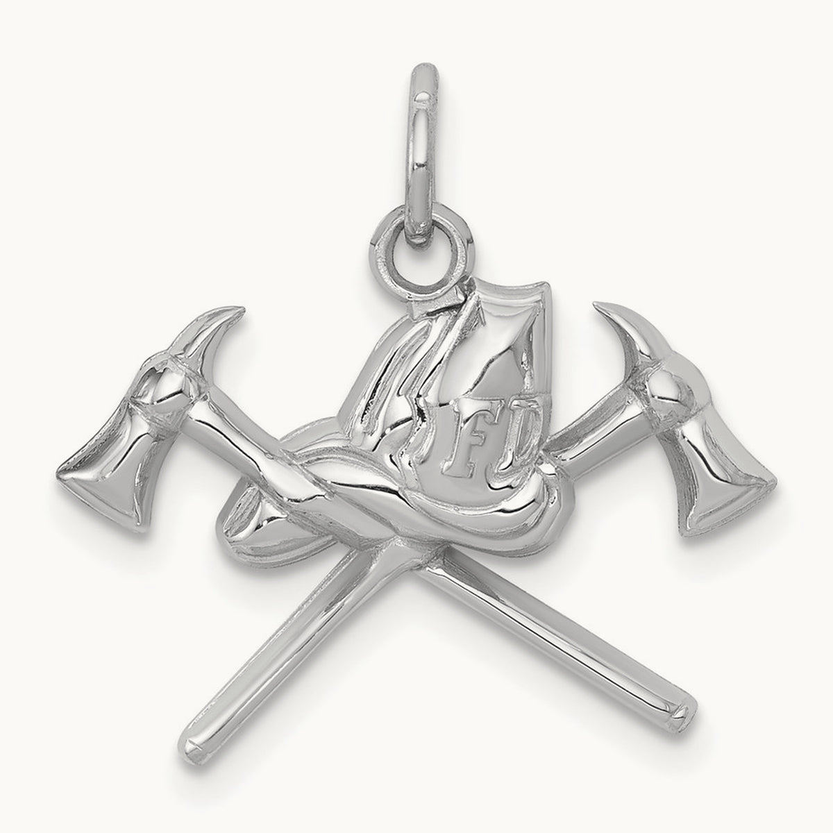 Fire Department Charm — 14K White Gold