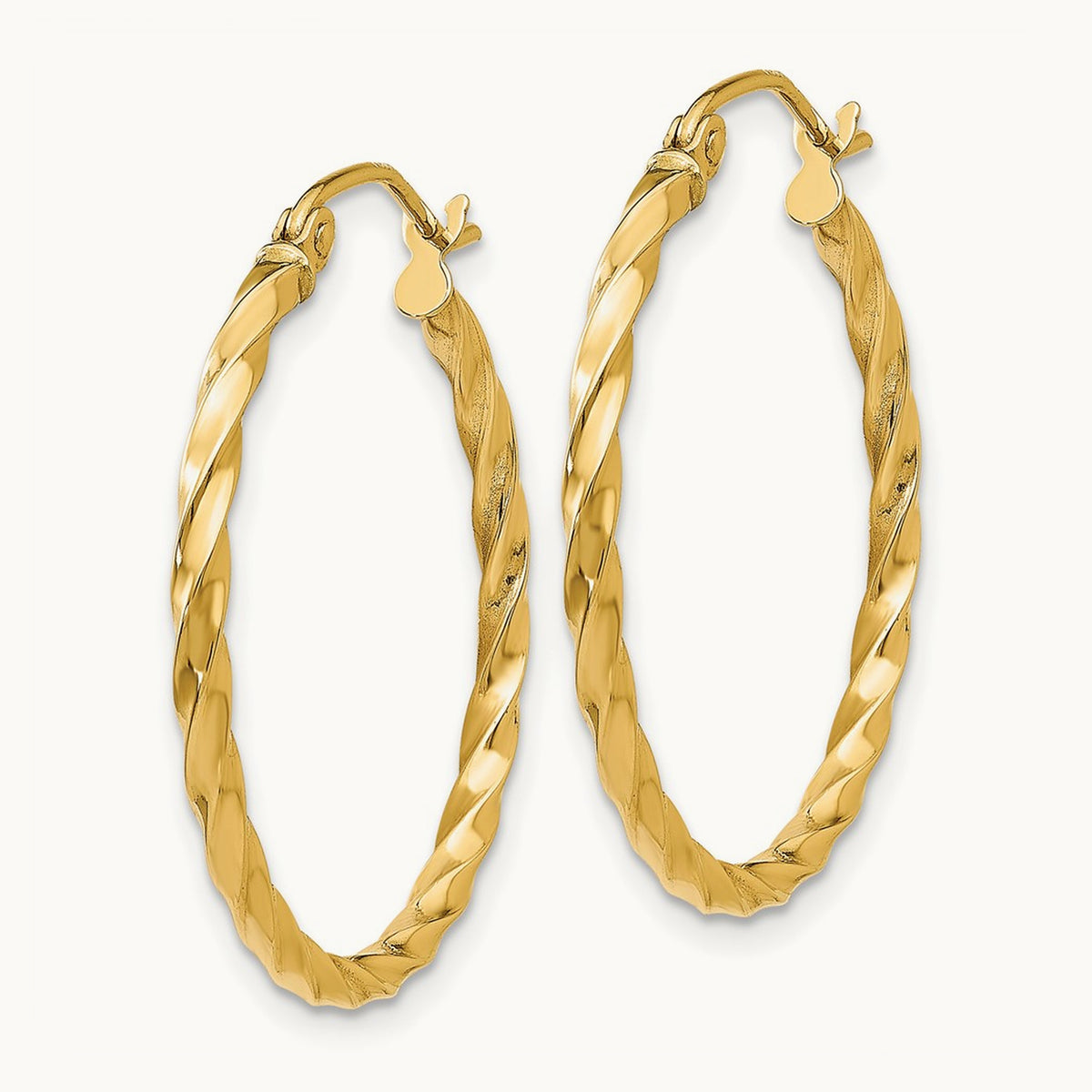 Twist Polished Hoop Earring — 22mm