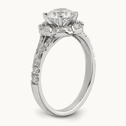 Semi-Mount Halo Engagement Ring, 0.25 ct tw Lab-Grown Diamond