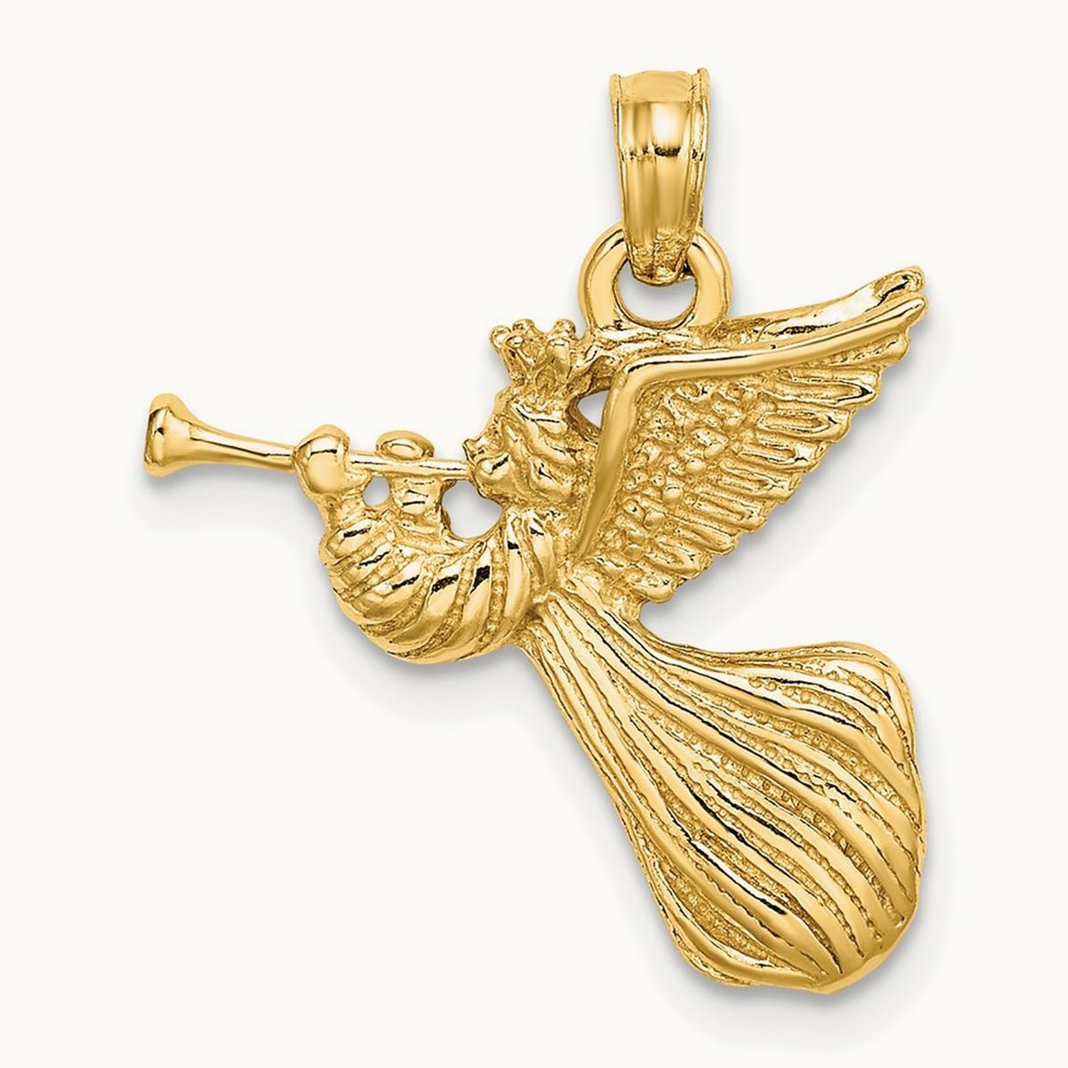 Angel w/ Trumpet Charm, 14K