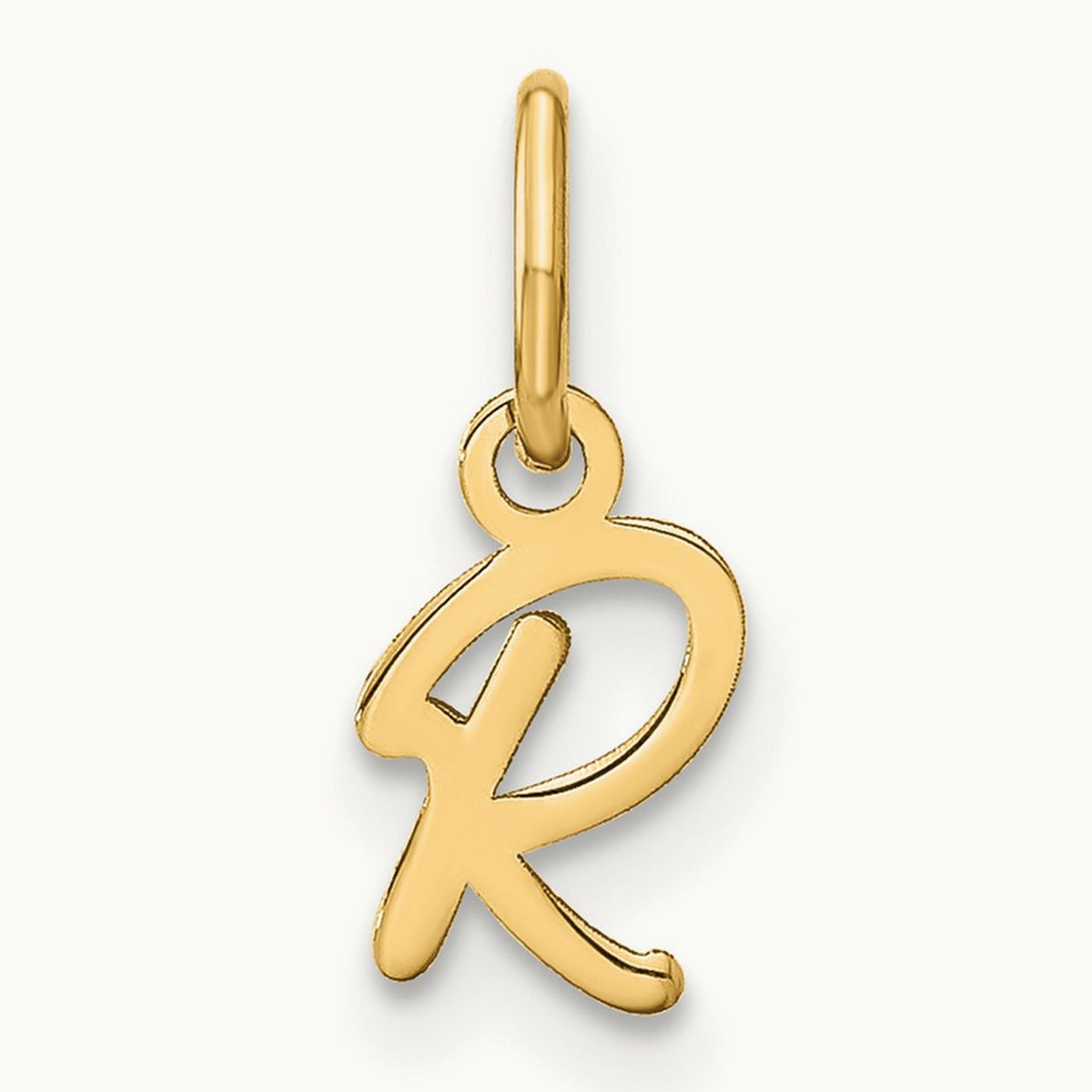 Upper case Initial Charm — 14K Yellow Gold, R