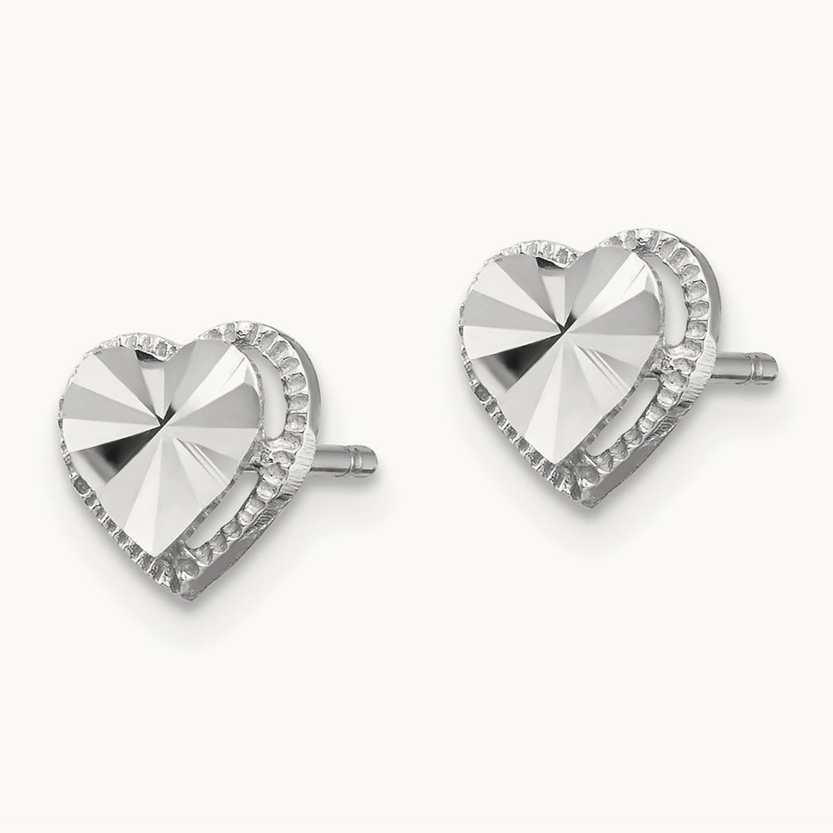 Diamond-Cut Heart Post Earrings — photo set
