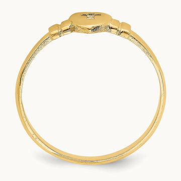Heart w/Cut-Out Cross Ring, 14K
