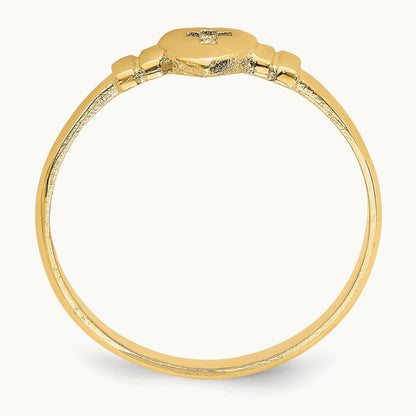 Heart w/Cut-Out Cross Ring, 14K