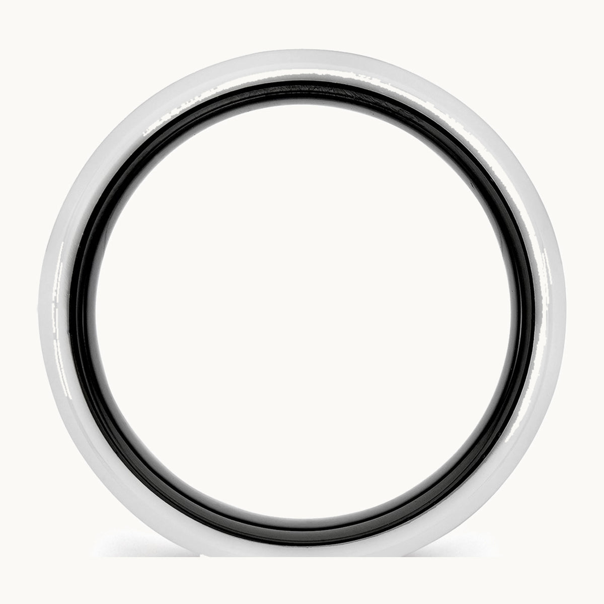 Chisel Ceramic Black and White 6mm Polished Band