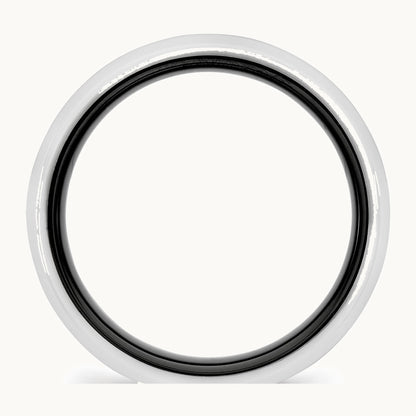 Chisel Ceramic Black and White 6mm Polished Band