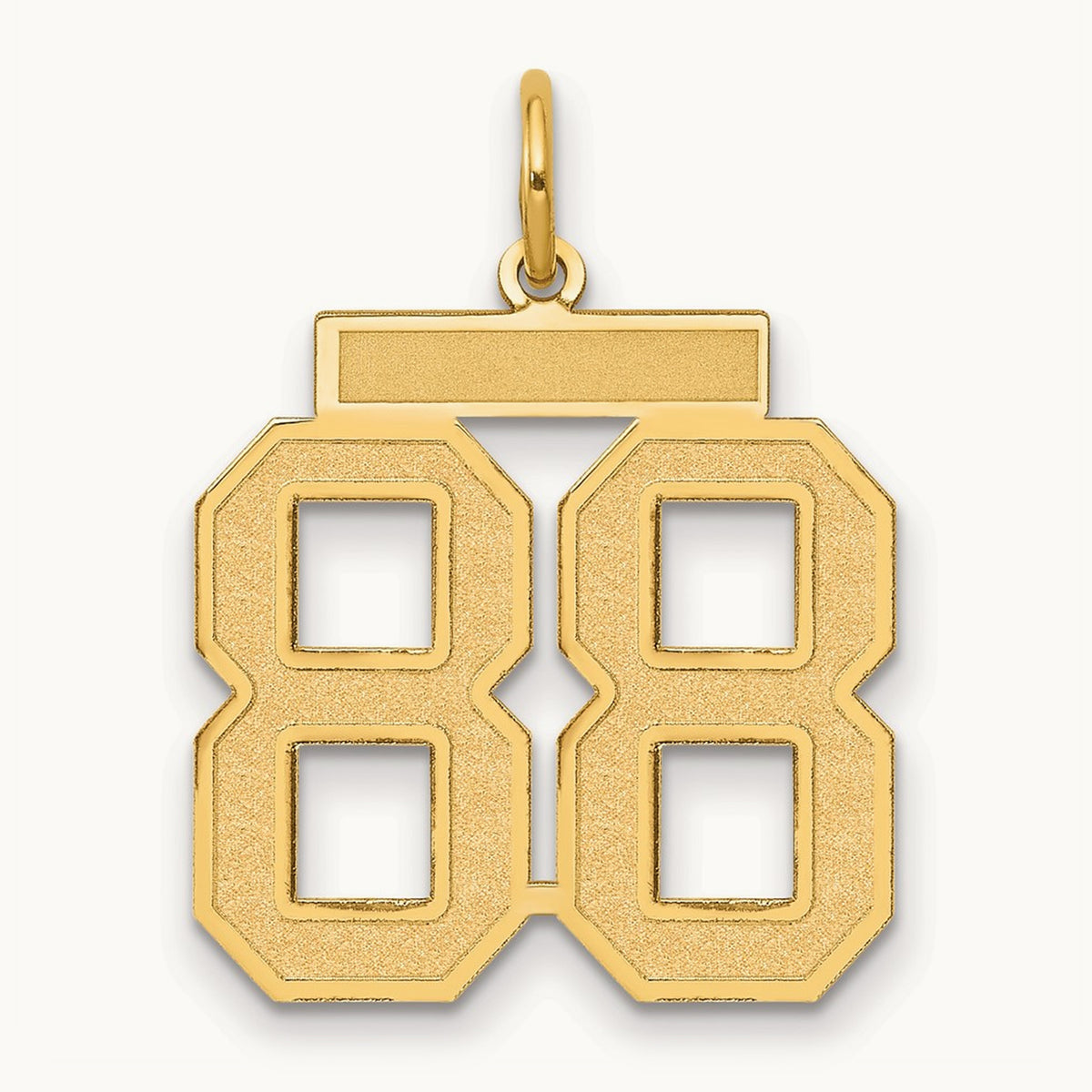 Medium Satin Number 88 Charm, 14K
