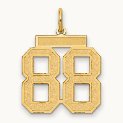 Medium Satin Number 88 Charm, 14K