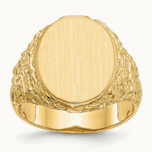 Open Back Mens Signet Ring — photo set