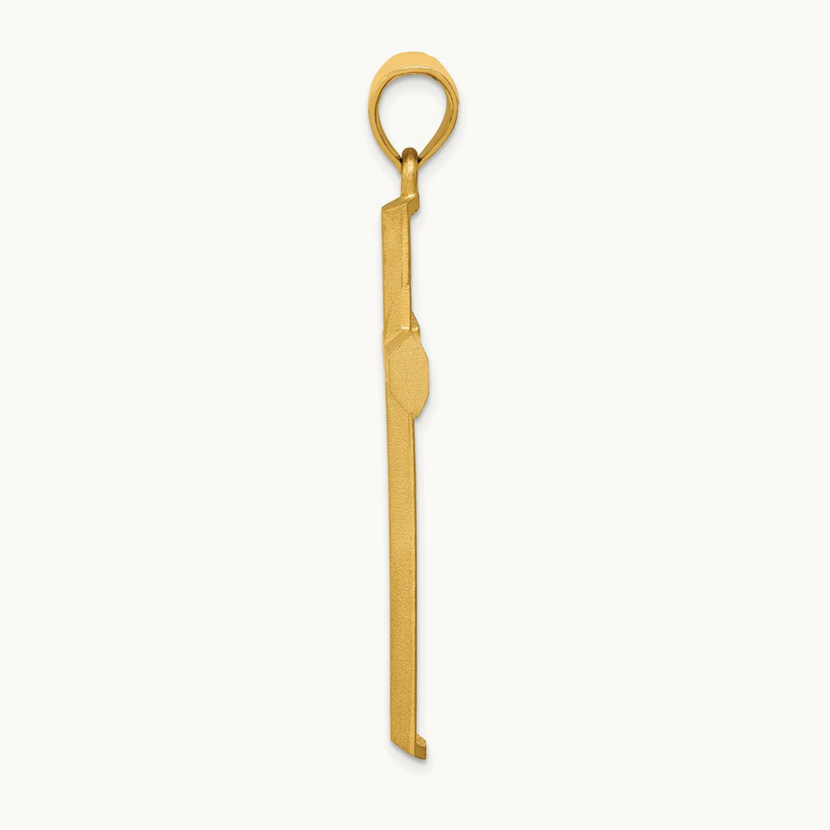 Satin and Diamond -Cut Cross Pendant, 14K