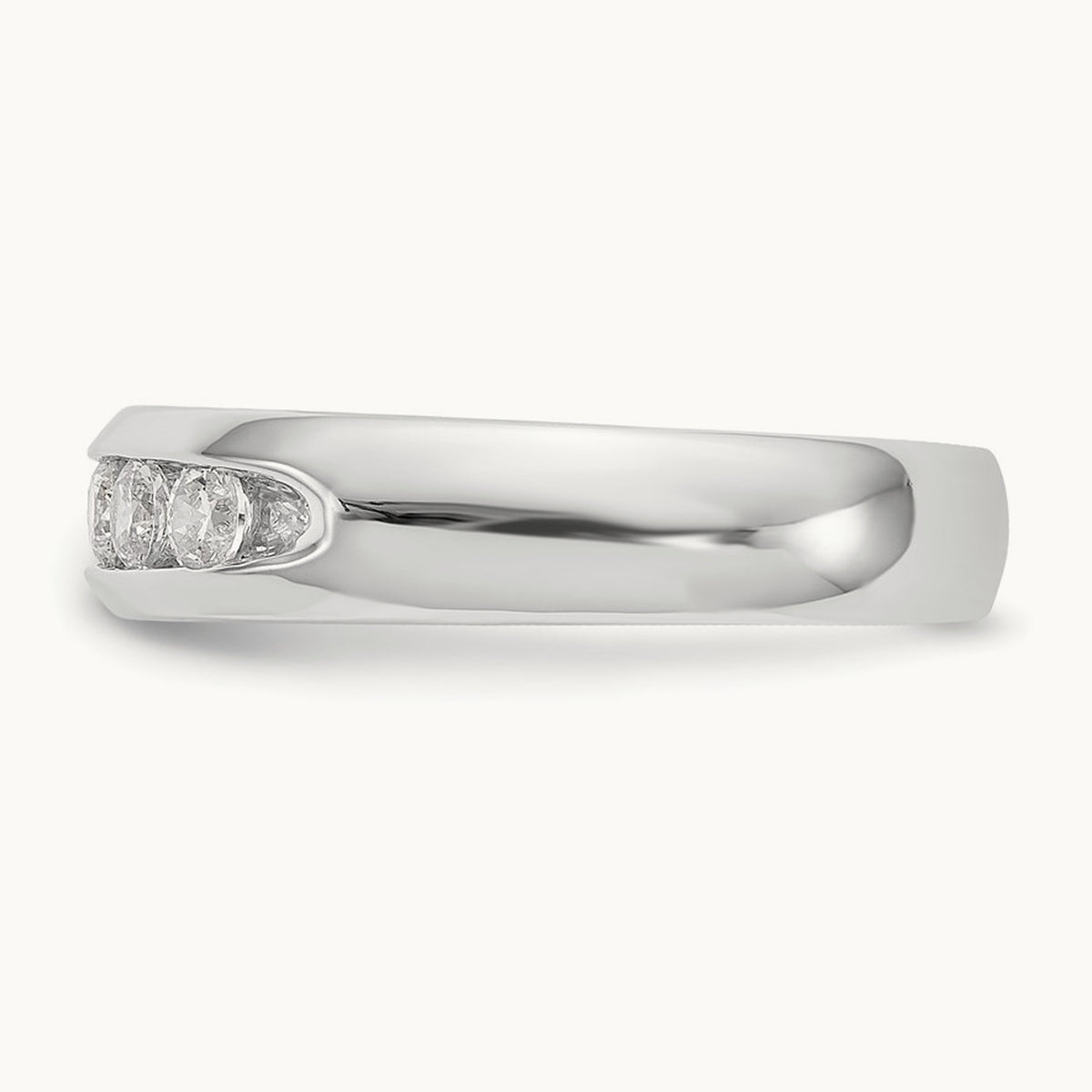 5-Stone Diamond Channel Band, 14K White Gold