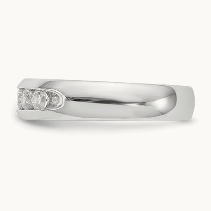 5-Stone Diamond Channel Band, 14K White Gold