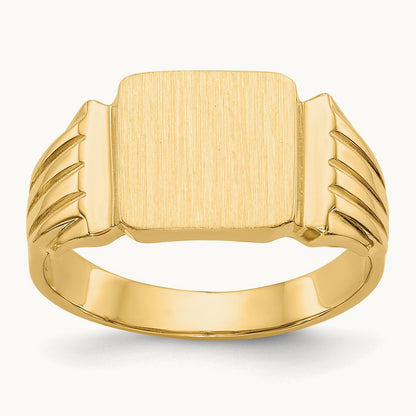 Open Back Mens Signet Ring — photo set