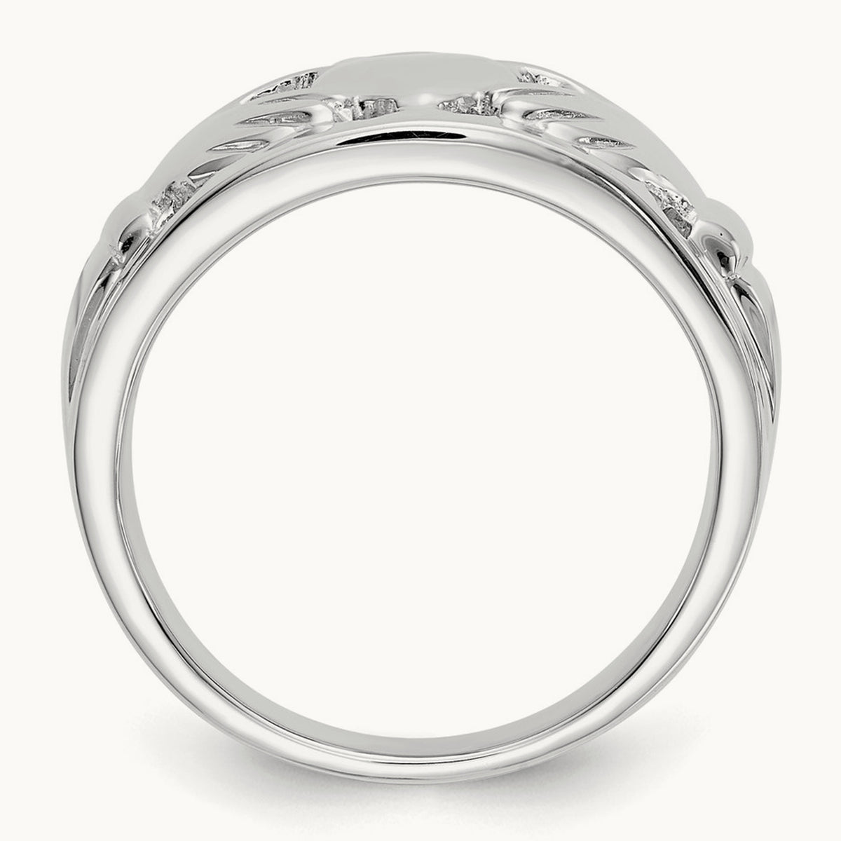 Ladies Claddagh Ring, 14K White Gold