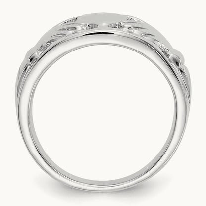 Ladies Claddagh Ring, 14K White Gold
