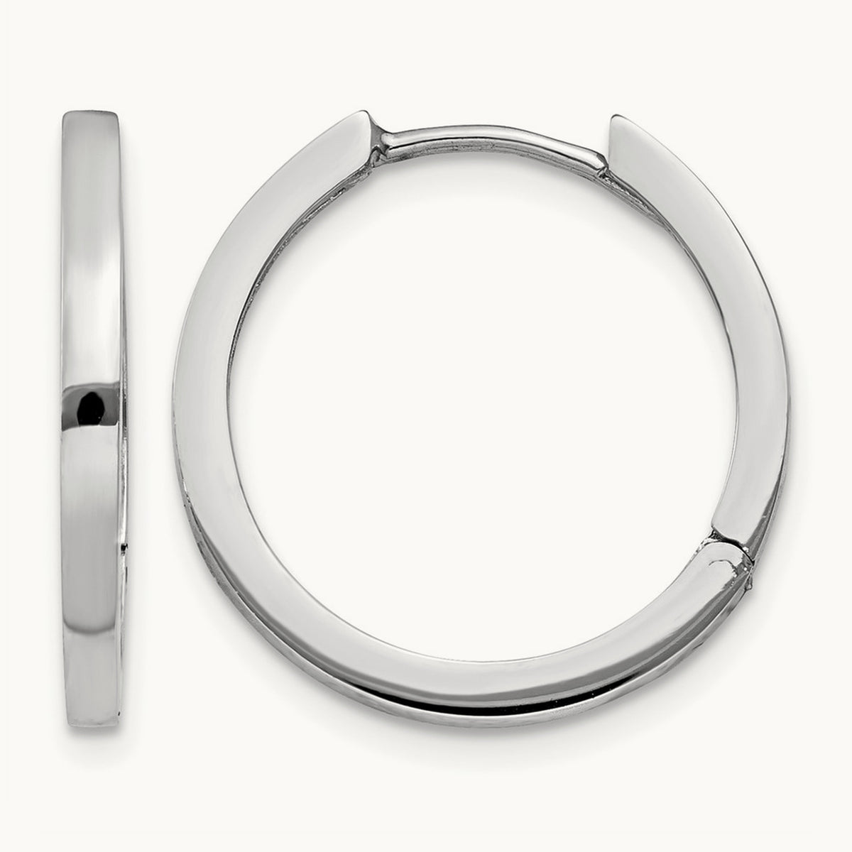 Hinged Hoop Earrings, 14K White Gold