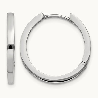 Hinged Hoop Earrings, 14K White Gold