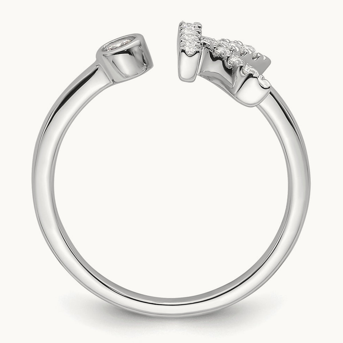 Initial K Adjustable Ring, 0.20 ct tw Lab-Grown Diamond