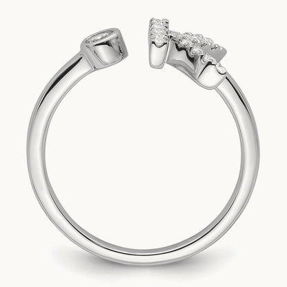 Initial K Adjustable Ring, 0.20 ct tw Lab-Grown Diamond