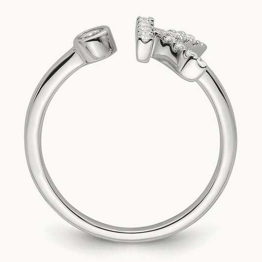 Initial K Adjustable Ring, 0.20 ct tw Lab-Grown Diamond