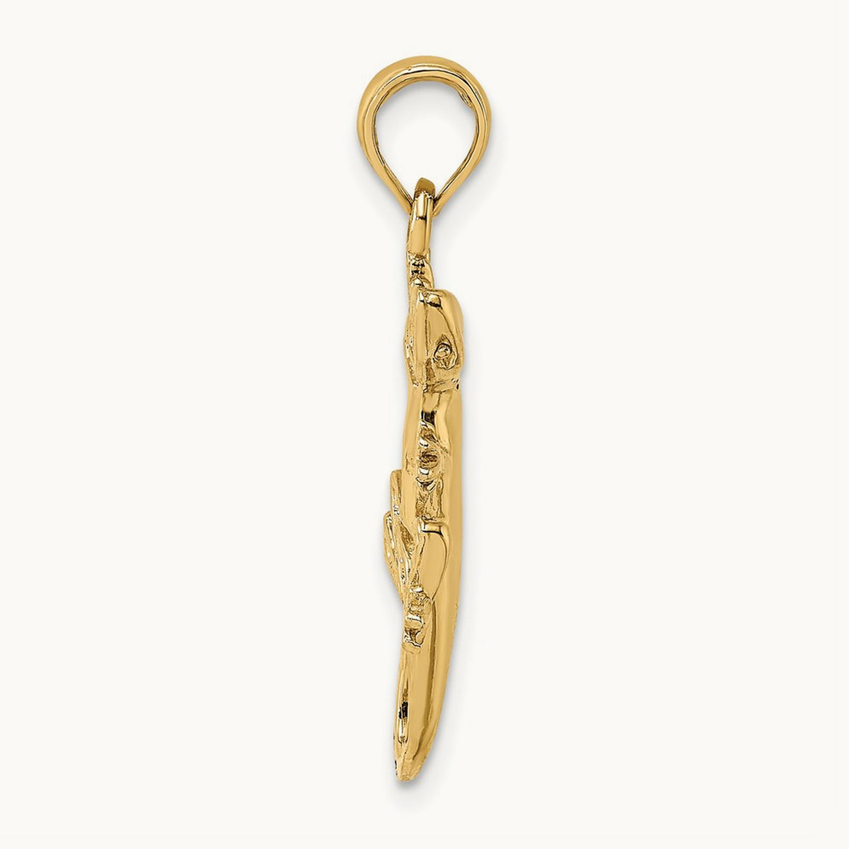 2-D Gecko Charm, 14K