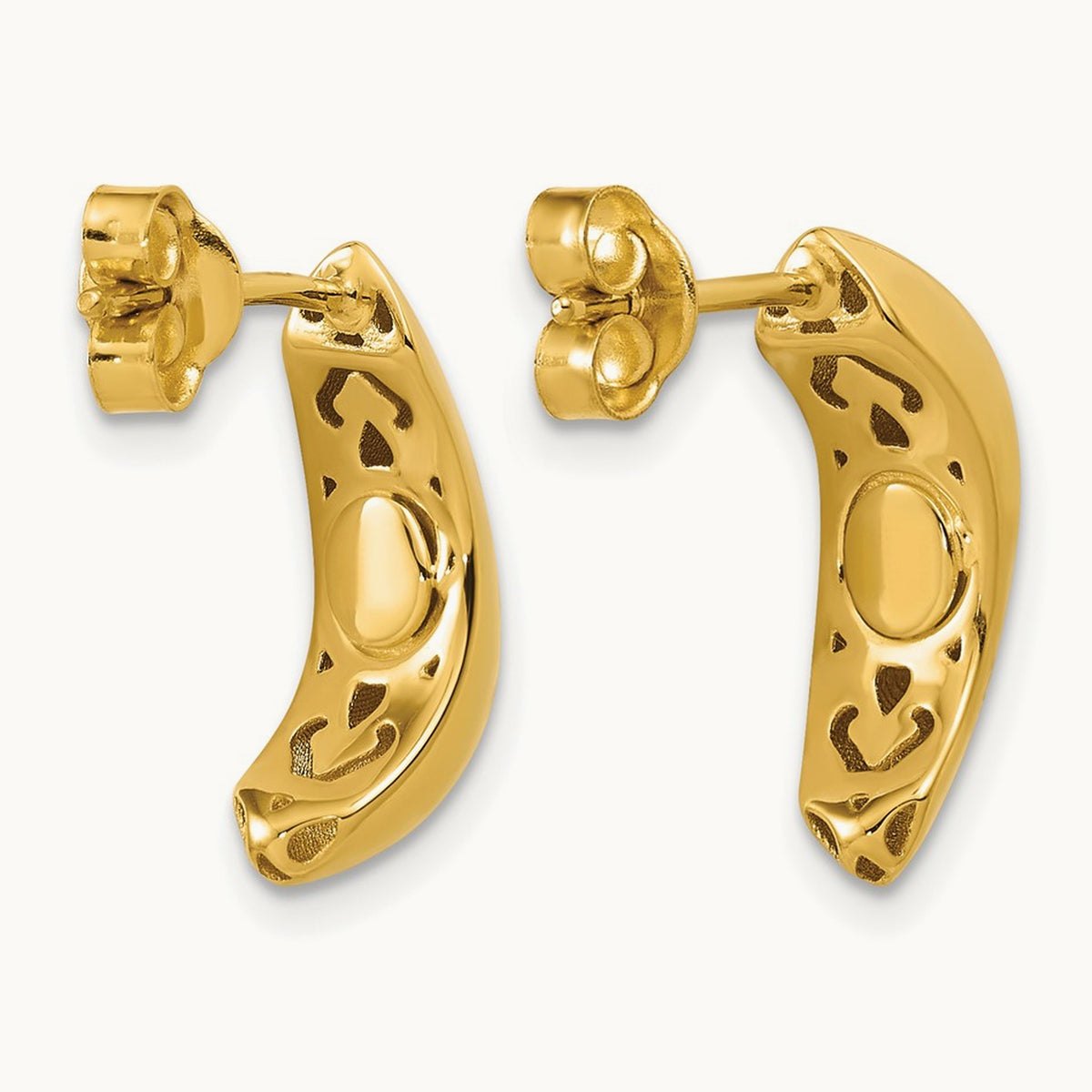 Polished J-Hoop Post Earrings — Leslie's — photo set