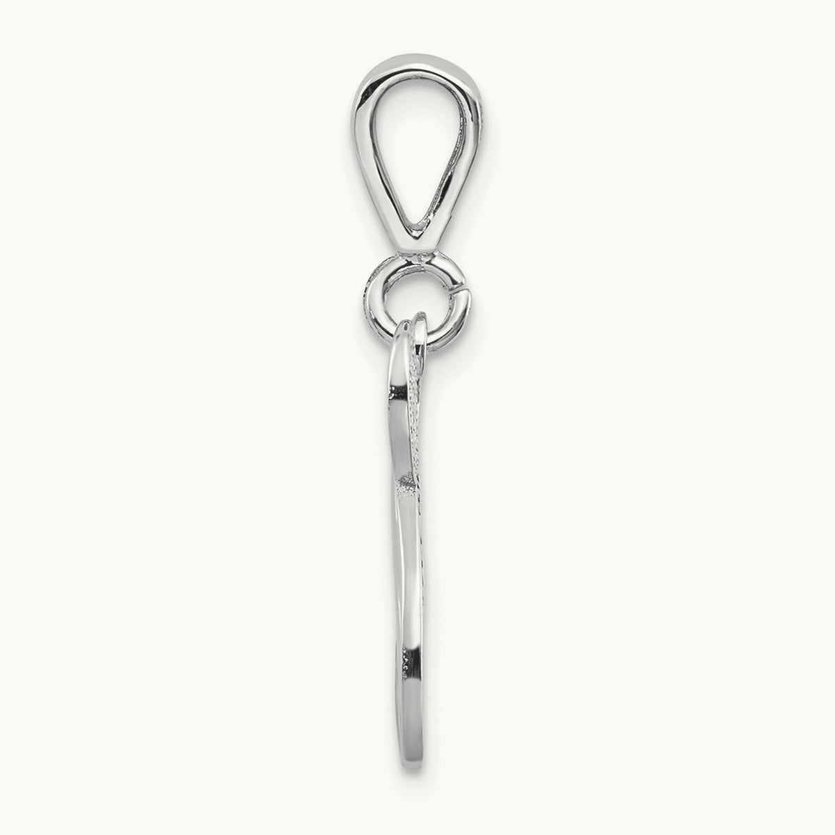 Solid Polished Script Filigree Initial Pendant — N