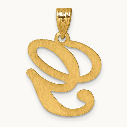 Script Letter G Initial Pendant, 14K
