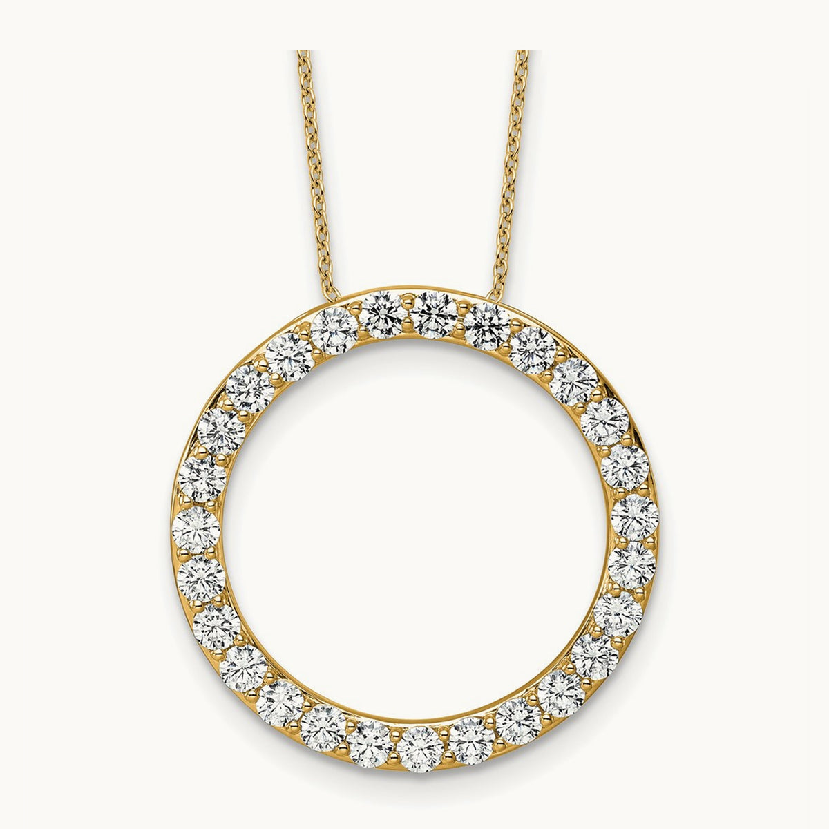 Circle Slide Necklace, 1-3 ct Lab-Grown Diamond — 14K Yellow Gold